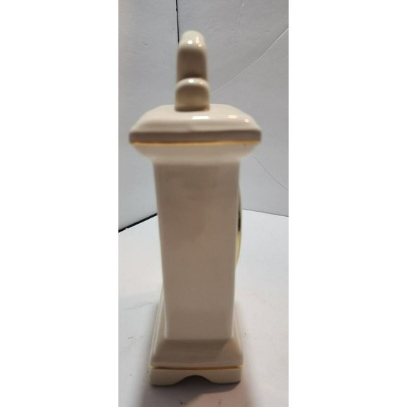Vtg Retro Decorative Mantel/Desk/Carriage Quartz Clock Cream with Gold Accents - Picture 2 of 11
